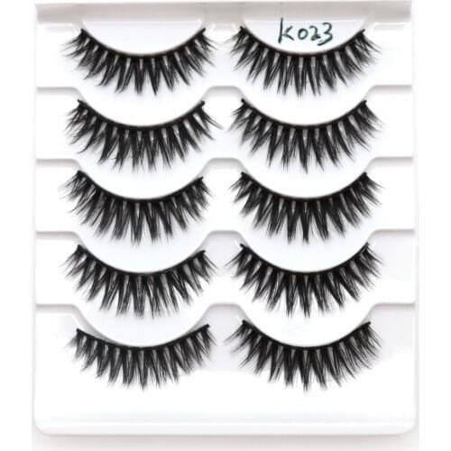 5 Pairs 3D Mink Lashes Best Sale Natural Long False Eyelashes Handmade Fluffy Mink Lashes Makeup Extension