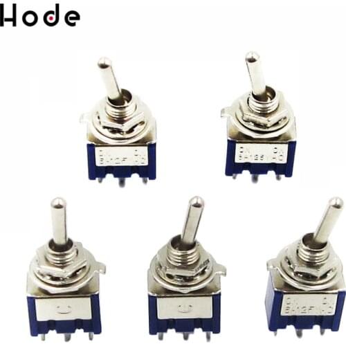 5 Pcs AC ON-ON SPDT 2 Position Latching Toggle Switch 3A 250V 6A 125V