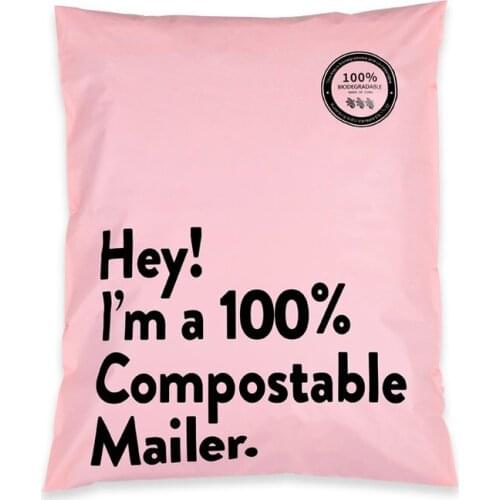 50Pcs/lot Pink Color Postal Mailing Pack Bags D2W Biodegradable Envelope Storage Bags Waterproof Thicken Clothing Courier Pouch