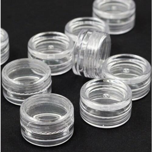 500Pcs 3g Cosmetic Empty Jar Pot Eyeshadow Makeup Face Cream Container Plastic Bottle For Creams Skin Care Nail Art Tools BOT07