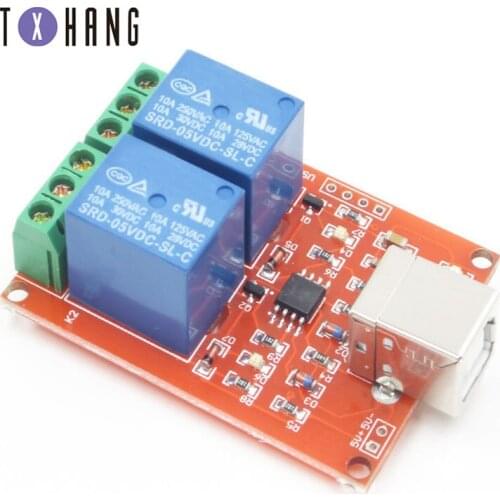 5V 2 Channel USB Relay Control Switch Programmable Computer Electronics Tantalum Capacitor for Smart Home PC diy electronics