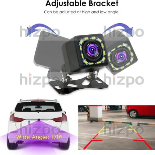 Ossuret car Rear View Camera Universal 12 LED Night Vision Backup Parking Reverse Camera Waterproof 170Wide Angle HD Color Image