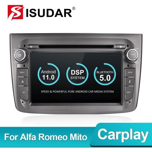 Isudar PX6 1 Din Android 10 Car Multimedia Player For Alfa Romeo Mito 2008- CANBUS Auto Radio Hexa Core Video DVD GPS System DVR