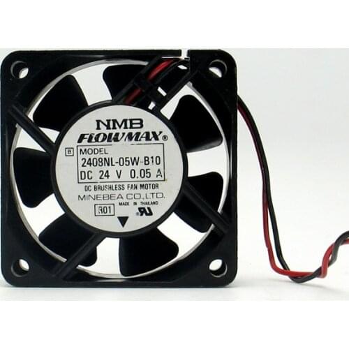 USED NMB-MAT NMB 2408NL-05W-B10 24V 0.05A 6CM 6020 cooling fan
