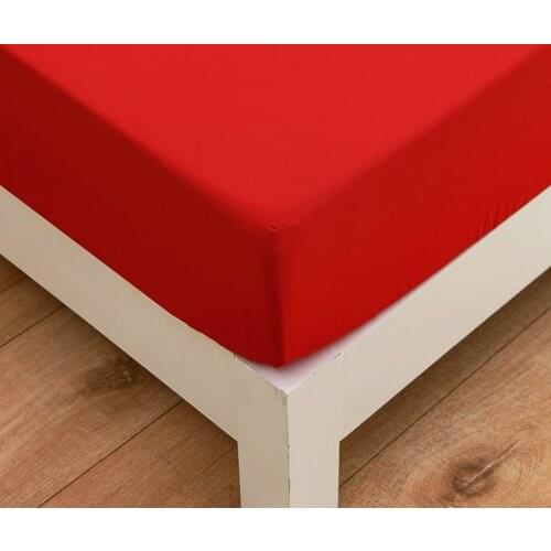 Bonenjoy Fitted Sheet With Elastic Queen King Size Double Bed Sheets Red Color Bed Cover sabanas cama 150 Mattress Covers
