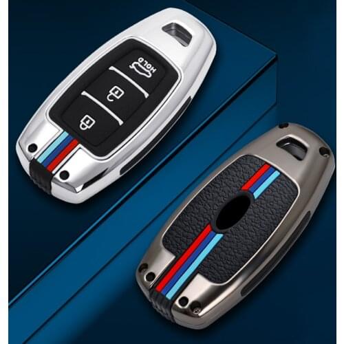 3 Button Zinc Alloy key fob case cover shell Wallet for Hyundai ix35 tucson accent santa fe Solaris ELANTRA Azera Remote keyless