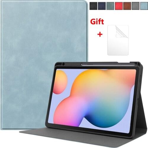 PU Leather Case for Samsung Galaxy Tab S6 Lite 10.4'' 2020 Cover P610 P615 SM-P610 SM-P615 Magnetic Smart Folio with Pen Holder