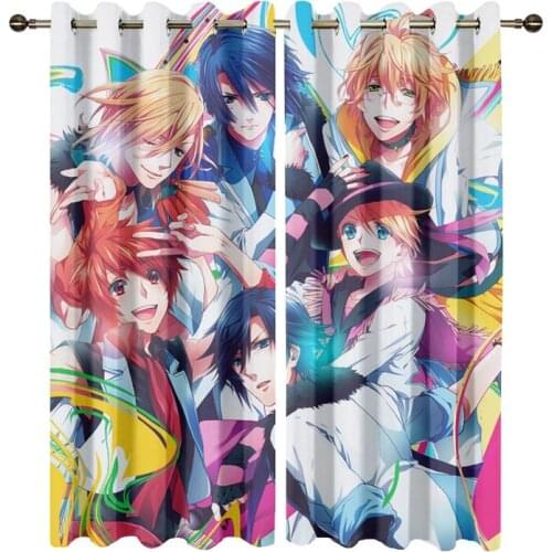 3D Digital Printing Uta no Prince Sama Curtain for Kids Bedroom Modern Style Window Drapes Cartoon Curtains for Living Room