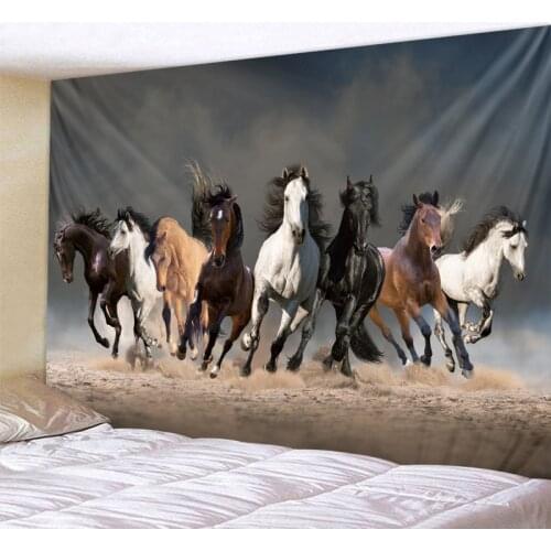 Running horse 3d printing tapestry lion elephant wall hanging polyester fabric home decoration mandala bohemian wall decoration
