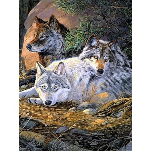 Animal Wolf Printed Canvas 11CT Cross Stitch Patterns DIY Embroidery DMC Threads Knitting Hobby Handicraft work Gift Package