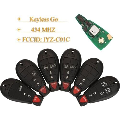 Kutery 2/3/4/5 BTN Remote Car Key 434 MHZ PCF7953 Chip IYZ-C01C For Jeep Dodge RAM Challenger Charger Magnum For Chrysler 300