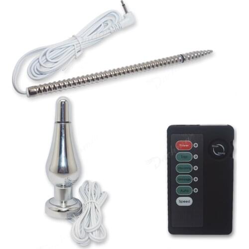 Electro Shock Penis Ring Electric Plug Electrical Stimulation Penis Plug Catheter Electric Anal Plug Electro Sex Toy For Men Gay