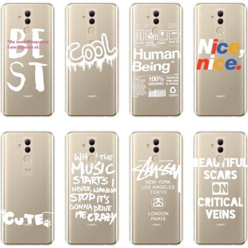 Cool Quotes White Cute Nice Text Back Cover For Huawei Mate 20 10 9 Lite Soft Silicone Phone Case For Huawei Mate 7 8 9 10 Pro