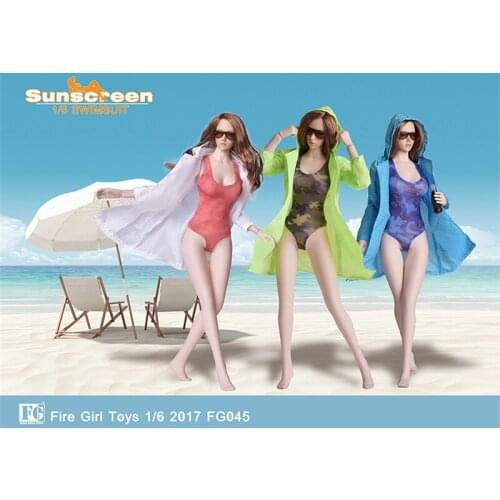 Best Sell Fire Girl Toys 1/6 Scale FG045 Camouflage Swimsuit Sunscreen Suit In Stock