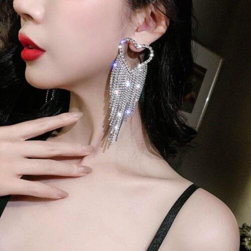 Fashion hot selling Rhine stone womens Earrings exquisite luxury love changliusu jewelry earrings Valentines Day gift