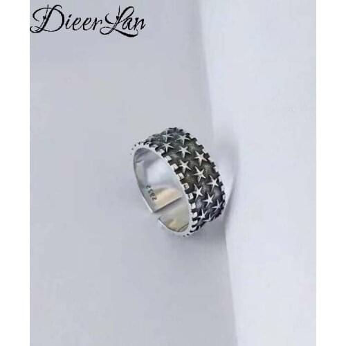 Hot Sale Silver Color Star Ring Female Big Large Retro Vintage Gothic Women Jewelry Rings