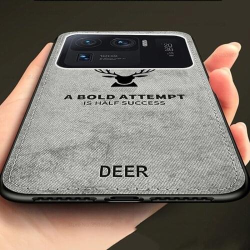 Mi11 ultra case deer pattern fabric cloth phone cover for xiaomi mi 11 ultra 5g 2021 6.81'' soft silicone bumper shockpoof coque