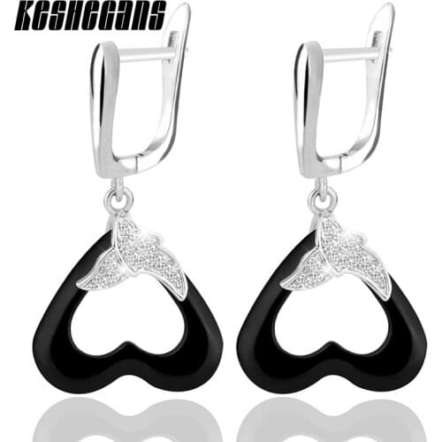Fashion Ceramic Earring Lead & Nickel Free Black/White Color Earrings For Women Ceramic Jewelry Lover Gift