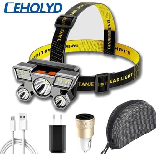 Ceholyd LED Headlamp Powerful With Built-in Battery USB Rechargeable Portable Flashlight Lantern Outdoor Camping Headlight