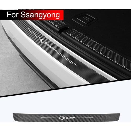 1pc car sticker carbon fiber trunk bumper decoration modified decoration For SsangYong Actyon Korando Kyron Musso Rexton Tivoli
