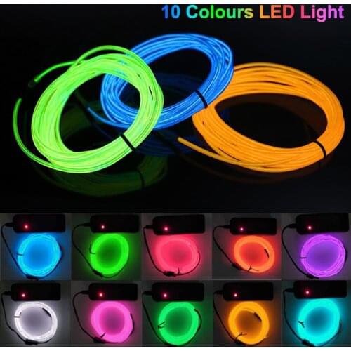 5M Neon Light El Led Neon Wire Party LED Strip Sign RGB Flexible Soft Tube Lights,For Car Christmas Decoration Sign Anime Lights
