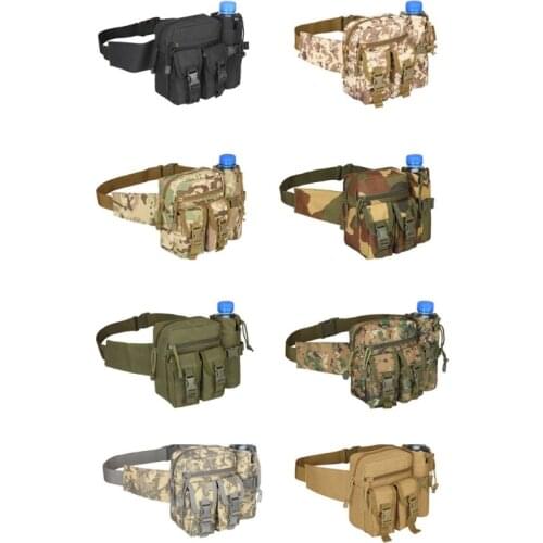 Waist Pack Pouch With Water Bottle Pocket Holder Waterproof Molle Fanny Hip Belt Bag