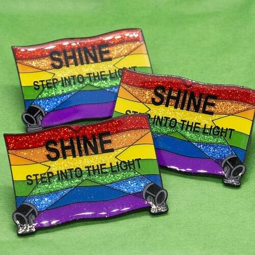 Step Into The Light Rainbow Flag Enamel Brooch Pin Backpack Hat Bag Lapel Pins Badges Women Mens Fashion Jewelry Accessories