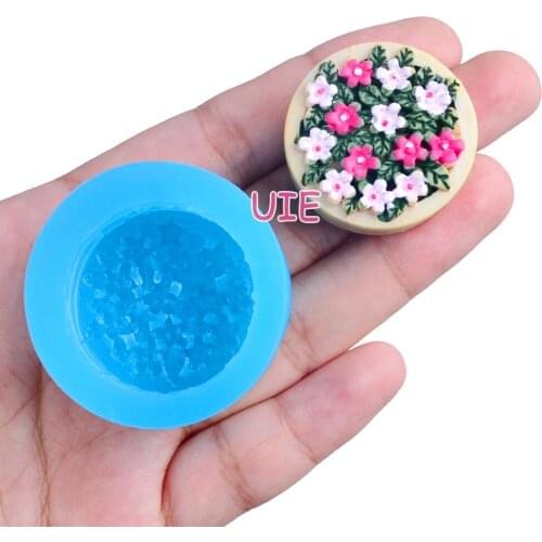 FYL677U 28.8mm Flowerpot Silicone Mold Fondant Cake Decoration Candy Resin Clay Earrings Necklace Craft Soap Candle FOOD SAFE