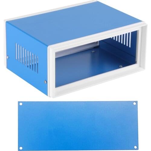 Blue Metal Enclosure Project Case 170 x 130 x 80mm/6.7" x 5.1" x 3.1" DIY Junction Repack Box