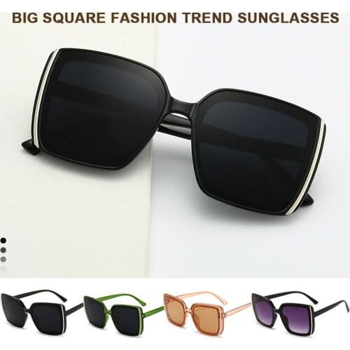 Black Square Oversized Sunglasses Women Big Frame Colorful Sun Glasses Female Mirror Unisex Gradient Hip Hop Shades Female