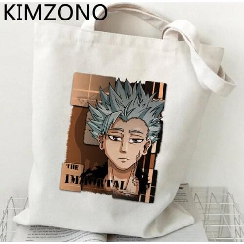 Seven Deadly Sins shopping bag eco bolsas de tela handbag recycle bag cotton bolso bag jute net fabric string cabas