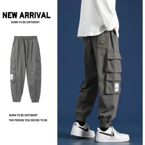 Streetwear joggers mens Cargo Pants Skateboard Pants Wide Leg Loose Ankle Length Trousers Techwear Clothes
