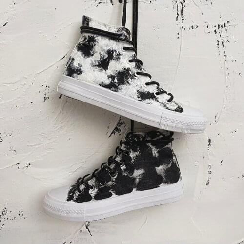 High-top canvas shoes designer womens shoes summer thin hand-painted original couple shoes casual mens and womens shoes