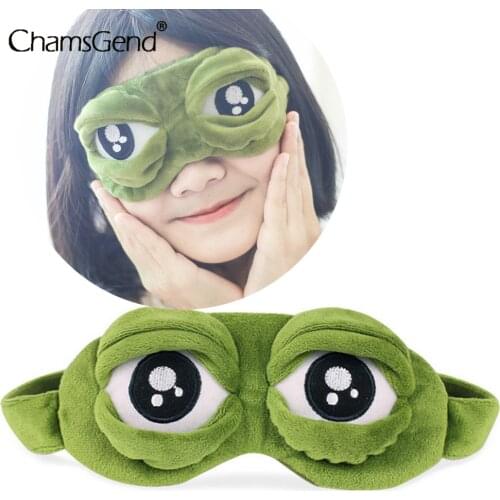 Funny Creative Sad Frog Eye Mask Cute 3d Eye Mask Cover Cartoon Plush Sleeping Mask Travel Sleep Eye Mask Funny Gift Wholesale