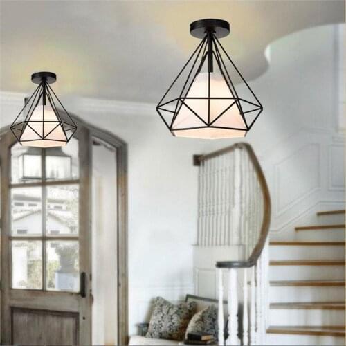 Iron Ceiling Lights Metal Ceiling Lights E27 Dinning Room HangLamp Chandelier Minimalist Bedroom