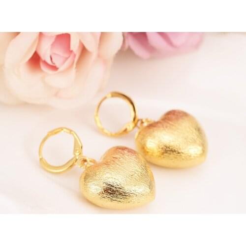 Bangrui Heart Earring For Girls/Ladies Birthday Gift Trendy Gold Color Engagement /Wedding Bands Promise Earring