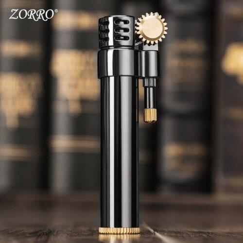 Zorro Vintage Retro Strip Compact Portable Wheel Type Ignition Windproof Cylinder Kerosene Lighter