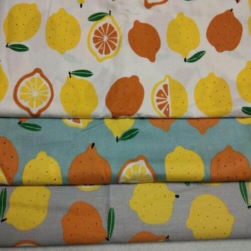 ZY DIY Pretty 3pcs 40x50cm Fruit Lemon 100% cotton twill cotton Fabric Bundle
