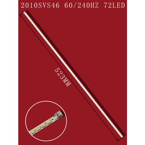 522mm LED Backlight Lamp strip 72leds for Samsung 46"TV 2010SVS46 UA46C5000 LJ64-02381A LTF460HQ02 LMB-4600BM11 LJ64-02952A