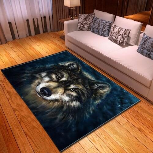 Animal Wolf 3D Printing Carpets Child Bedroom Play Tent Area Rugs Home Decor Carpet Kids Gift Crawl Mat Room Rug Toys Baby Floor