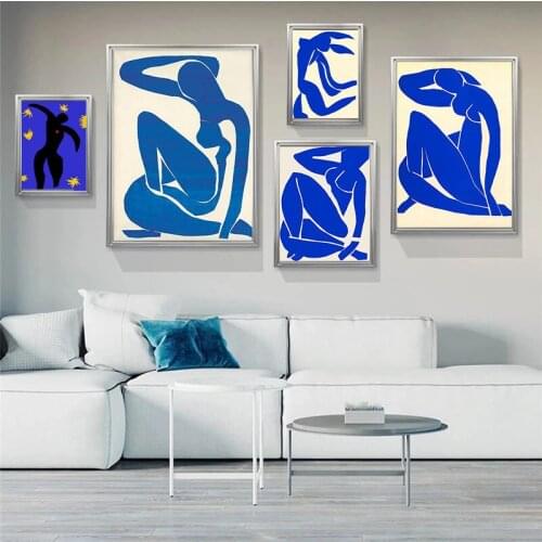 Abstract Canvas Art Painting French Henri Matisse Blue Nude Posters Hd Print Modern Wall Art Picture for Living Room Home Decor