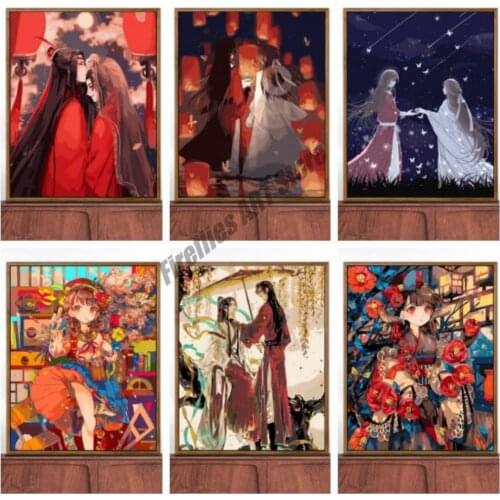Anime Cartoon Wall Art Canvas Painting Heaven Officials Blessing Posters and Prints Home Decoration Pictures Room Decor Gift