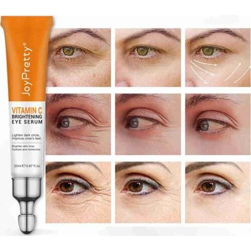 Vitamin C Lighten Dark Circles Eye Serum Hyaluronic Acid Remove Fine Lines Anti Inflammation Improve Crows Feet Eye Cream