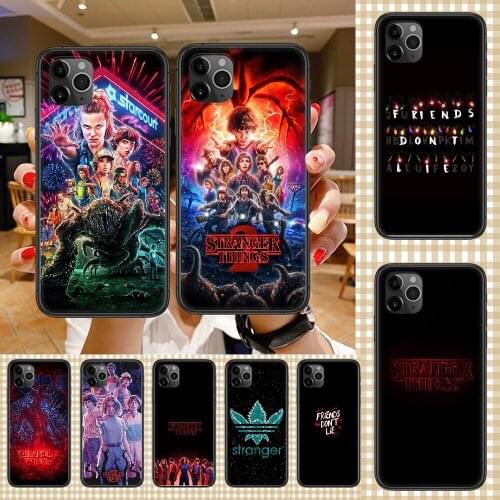 Movie Stranger Things Phone Case Cover Hull For iphone 5 5s se 2 6 6s 7 8 12 mini plus X XS XR 11 PRO MAX black luxury