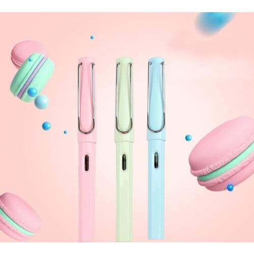2021 luxury quality classic plastic Fountain Pen Mint Green Pink blue Macaron color 0.38mm calligraphy ink pens supplies