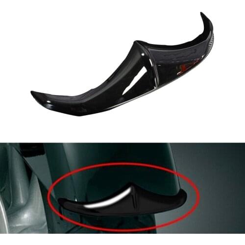 Black Motorbike ABS Front Leading Edge Fender Accent Fender Fairing Trim Cover For Harley Dyna Touring Electra Glide CVO 04-19