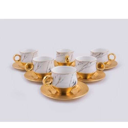 DESIGN 12 Pieces LUX Coffee Cup Set Cup Sets Mug Coffee Mug Cup Espresso Cups Set 6 Persons in Different Colors Style Products