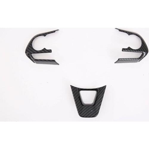 For Toyota Corolla Cross 2019-2021 3PC Carbon Fiber ABS Car Interior Steering Wheel Cover Trim Moldings Car Styling