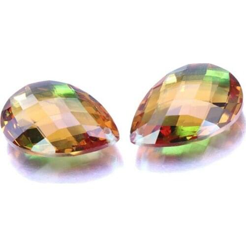 Double Checker Cut Color Change Stone Zultanite Stone Pear Shape 8*10mm-18*25mm Synthetic Dispore Stone With Hole