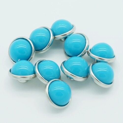Hot sale 10pcs mixed beauty Round resin blue 12MM snap buttons fit DIY 12mm snap jewelry NS5017